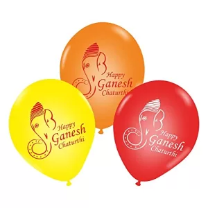 Read more about the article Best Ganesh Decoration At Home – The Magic Balloons Store-Happy Ganesh Chaturthi decoration Balloons, Ganesh Chaturthi decorations at mandaps/ home Pack of 30 multicolour Metallic yellow, metallic orange metallic red balloons-181453