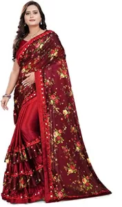 Read more about the article Best RRB Women’s Lycra Ruffle Printed Saree – With Blouse Piece