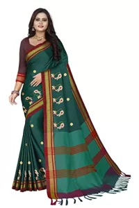 Read more about the article Best Khan Saree Blouse Designs – Jaanvi Fashion Women’s Ilkal Nath Work Khun/Khan Silk Saree With Blouse(nath-03-saree-green)