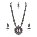 Read more about the article Best Oxidised Jewellery With Saree – Matushri Art Temple Jewelry of German Oxidised Silver Plated Jewellery Set for Women