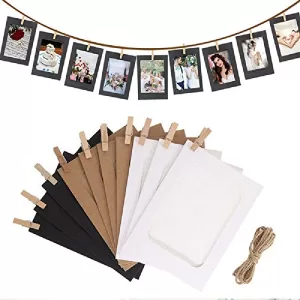 Read more about the article Best Wall Hanging Photo Frame Album with Wooden Clips – Black Brown Wall Hanging Photo Frame Album with Wooden Clips and Jute String for Beautiful Memories Events Parties Home Decorations