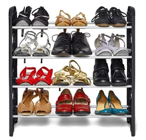 Read more about the article Best Shoe Rack For Home – FLIPZON 4 Shelves Shoe Rack, 12 Pairs, Metal & Plastic (Small) (Rustproof) (Black & White)