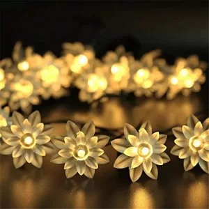 Read more about the article Best Christmas Decoration Lights – RaajaOutlets Lotus Flower 5Meters 20 Led String Fairy Garland Lights For Home Decoration (Warm-White)(Polyvinyl Chloride)