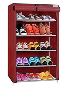 Read more about the article Best Shoe Racks For Home – FLIPZON Multipurpose 5 Shelves Shoe Rack With Zip Door Cover & Side Pockets, Multiuse Storage Rack For Footwear, Toys, Clothes With Dustproof Cover (5 Shelves) (Maroon)(Plastic)