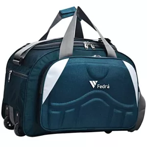 Read more about the article Best Travel Bags For Luggage – Fedra Epoch Nylon 55 litres Waterproof Strolley Duffle Bag 2 Wheels Luggage Bag Green White