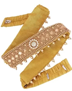 Read more about the article Best Waist Belt For Saree – Vama Fashions Traditional embroidery cloth Saree Waist Belt stretchable Kamarpatta kamarband for Women (zardosi belt for saree)