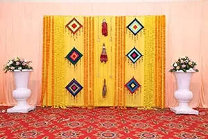 Read more about the article Best Flower Wedding Stage Decoration – Just Flowers Stage Backdrop Decoration Items – for Haldi, Mehndi, Wedding, Festival Decoration Setup of (6Pc Kite & 3Pc Puppets & 20Pc Artificial Marigold, Garland Multicolor)