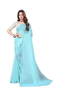 Read more about the article Best Women’s Fancy Silver Foil Saree – Shreeji Enterprise Georgette Stylish Lace Border Saree With Silk Blouse (Firozi)