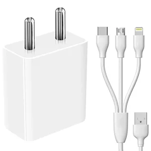 Read more about the article Best Mi A2 Phone Mobile – 3 in 1 Charger For Xiaomi Mi A2 (Mi 6X) Charger Android Smartphone Wall Charger Mobile Charger Fast Charging Mobile Charger Hi Speed Rapid Fast Charger With 1.2m 3-in-1 Multi Functional Super charging Cable Micro USB Android, iOS and Type-C USB Cable – ( White, A1, AF 2.4Amp)