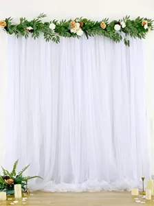 Read more about the article Best Wall Annaprasana Decoration At Home – Boltove® Decoration White Backdrop Curtain Tulle Net Set of 2