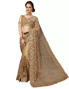 Read more about the article Best Net Saree Look For Wedding – PANASH TRENDS Women’s Net Saree With Blouse Piece (UJJ.K770.Beige_Beige)