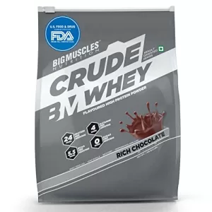 Read more about the article Best Whey Protein Powder 1Kg – Bigmuscles Nutrition Crude Whey – 1 kg (Rich Chocolate) | US FDA REGD. BRAND | Whey Protein Concentrate 80%, 24g Protein, 5.5g BCAA, 4 g Glutamine