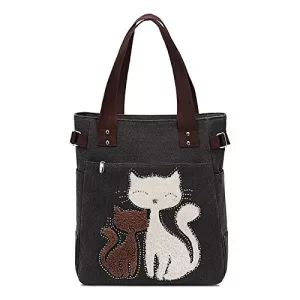 Read more about the article Best Women’s Canvas Handbag –  with Cute cat Small Shopping
