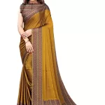 Read more about the article Best Plain Saree With Printed Blouse – MIRCHI FASHION Women’s Plain Weave Chiffon Contrast Border Printed Saree with Blouse Piece (33034-Mustard, Brown)