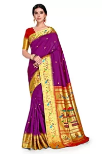 Read more about the article Best Paithani Saree – Varkala Silk Sarees Women’s Banarasi Soft Silk Traditional Paithani Saree With Blouse Piece (V216A104_Purple)