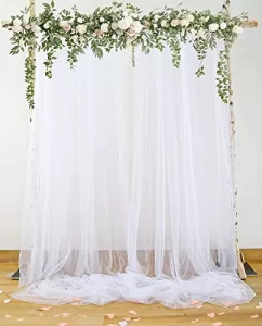 Read more about the article Best Ganpati Background Decoration At Home – Boltove® Decoration White Backdrop Curtain Tulle Net Transparent for Birthdays Anniversary Baby Shower Photo Shoot Wedding Party Stage Background Ceremony Photoshoot net parda – Set of 2 (5×8 ft)