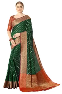 Read more about the article Best Party Wear Saree Amazon – Amazon Brand – Anarva Women’s kanchipuram Silk Blend Saree With Blouse Piece (2031_Dark Green)