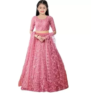 Read more about the article Best Lehenga Ethnicset – Girl’s Net Semi-Stitched  Choli Pink 9-14 Years (12-13 Years, Pink)