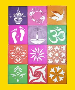 Read more about the article Best Welcome Flower Decoration On Floor – Rangoli Making Tools Kit Stencil Set of 12 Rangoli Making Multiple Design Square Stencil for Diwali Onam Pongal Floor Decoration Pooja Room Home Decor Multicolor (12 Piece, 4×4 Inches)