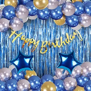 Read more about the article Best 6 Month Birthday Decoration Ideas At Home – Party Propz Happy Birthday Decorations for Boys- Golden Foil Banner, Blue Foil Curtain,Star Foil Balloons, Metallic Balloons -Decoration Items for Birthday Party, Birthday Decoration kit Combo-41Pcs