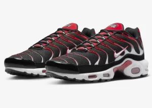 Read more about the article Nike Air Max Plus Appears in Black and University Red • BUZZSNKR