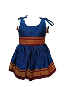 Read more about the article Best Boutique’s Girl’s Traditional Ethnic Wear – Amba Collection Boutique’s Girl’s Traditional Ethnic Wear Reshim Cotton Khan Knot Frock (Blue, 3-6 Months)