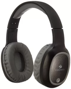 Read more about the article Best Bluetooth Headphones Under 1000 – ZEBRONICS Zeb-Thunder Bluetooth Wireless Over Ear Headphone FM, mSD, 9 hrs Playback with Mic (Black)