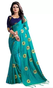 Read more about the article Best Saraswati Puja Saree Look – Kuvarba Fashion Women’s Silk Saree with Blouse Piece (Turquoise)