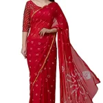 Read more about the article Best Rajputi Pure Chiffon Saree – clafoutis Women’s Woven Pure Chiffon Saree With Blouse Piece (57-red-sarii_Red), 5.5 meters