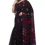 Read more about the article Best Black Saree Blouse Designs – WoodenTant Women’s soft woven Dhakai jamdani saree In Flower design without blouse Piece (Black)
