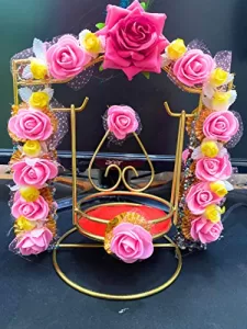 Read more about the article Best Laddu Gopal Jhula Decoration With Flowers – Agaas Enterprises Designer Flower Decoration Brass Jhula Art Swing for Laddu Gopal Jhula