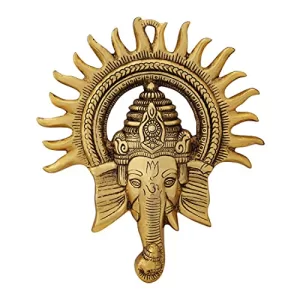 Read more about the article Best Front Door House Warming Ceremony Decoration – Aditya Shopping Ganesh Wall Hanging Decor Surya Ganesha God Home Front Entrance Door Living Room Decoration New House Warming Vastu Ceremony Decorating Vinayagar Drishti Lord Ganapathy Bommalu – Gold