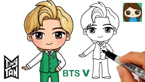 Read more about the article V How To Draw – How to Draw BTS V ❤️Tiny TAN “Dynamite”