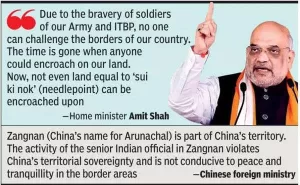 Read more about the article Shah: Shah talks tough in Arunachal, China says ‘harmful to peace’ | India News